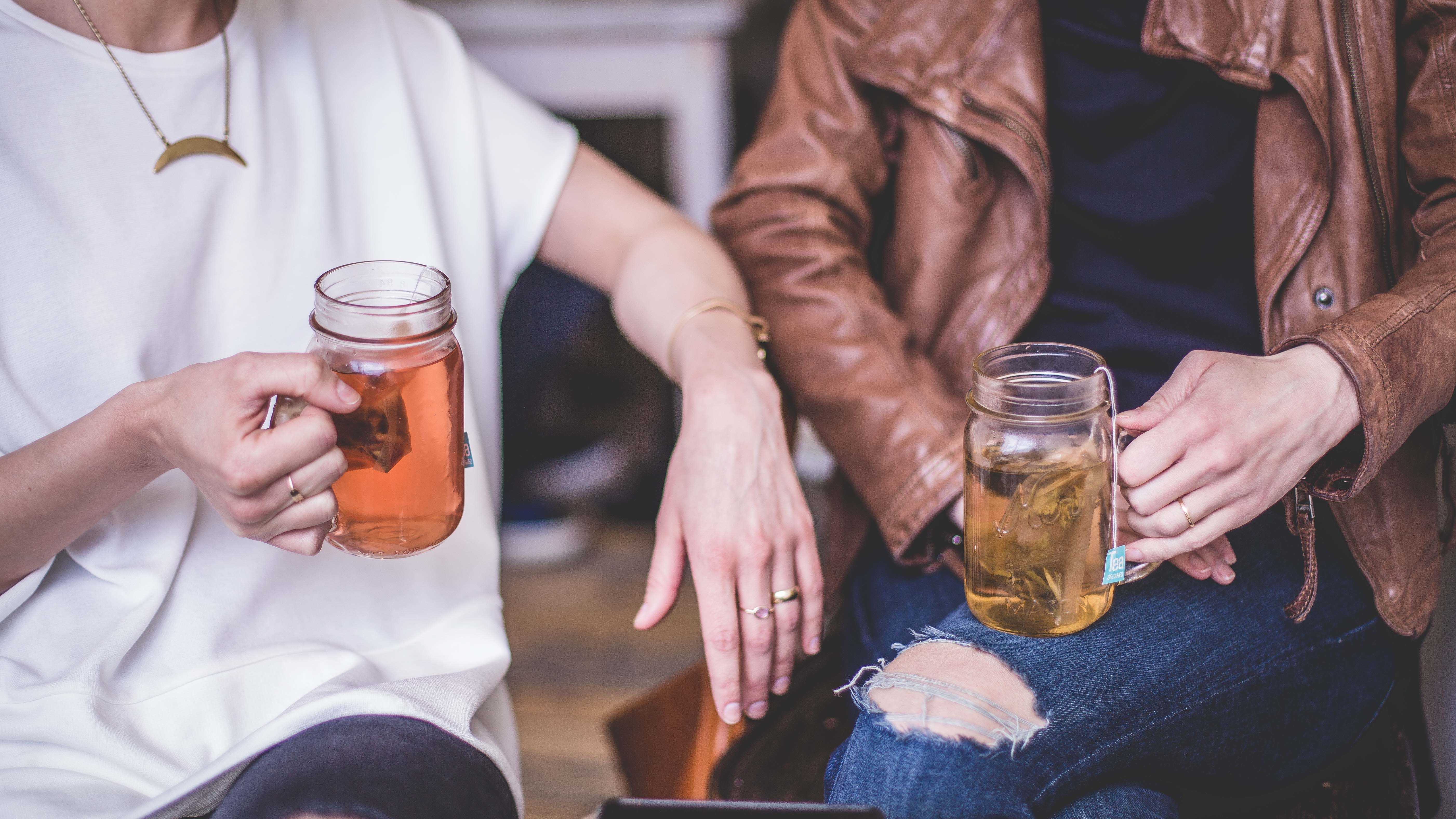 people drinking tea together